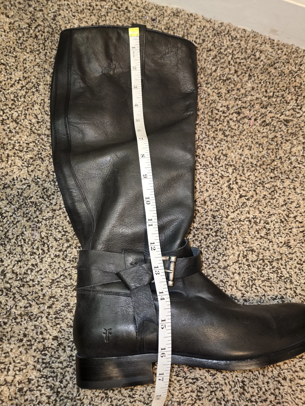 Frye Black Leather Zip Mid-Calf Boot Size 9 NWT